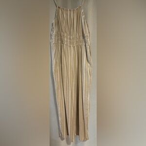 Old Navy Beige and White Striped Romper